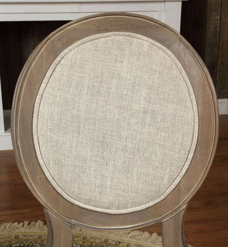 Sunvega Transitional Rustic Oak and Beige Side Chairs Set with Padded Fabric Seats