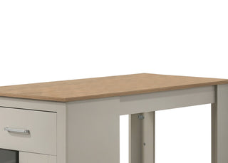 Sunvega Light Gray 47" Counter Height Dining Table with Cabinet and Drawer Storage