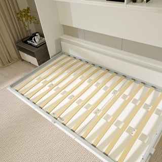 Sunvega Modern Twin Size Horizontal Murphy Bed with Storage Shelf for Bedroom or Guestroom