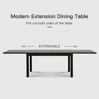 Sunvega Expandable Aluminum Patio Dining Table with E-Coating for 4-6 Person