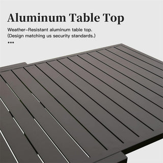 Sunvega Expandable Aluminum Patio Dining Table with E-Coating for 4-6 Person