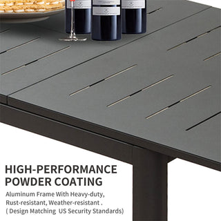 Sunvega Expandable Aluminum Patio Dining Table with E-Coating for 4-6 Person