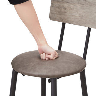 Sunvega Bar Table Set with 2 PU Soft Seat Backrest Bar Stools for Small Spaces