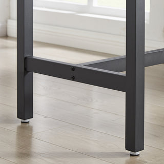 Sunvega 4 PU Soft Seat Bar Stools with Backrests and 47.24 Inch Rustic Grey Table Set