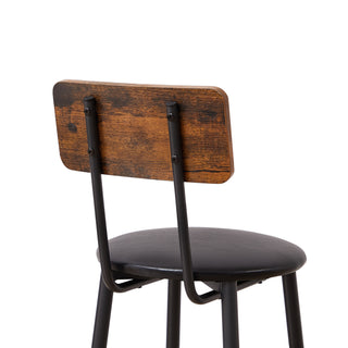 Sunvega Bar Table Set with 2 PU Soft Seat Backrest Bar Stools for Small Spaces