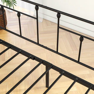 Sunvega Twin Size Victorian Style Metal Daybed Frame with Trundle Set for Guest Room