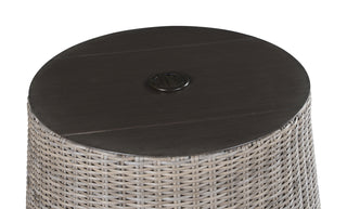 Sunvega All-Weather Resin Wicker Swivel Chairs with Side Table and Cushions
