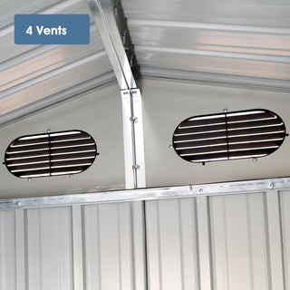 Sunvega 20x13 FT Outdoor Metal Garage Shed with 2 Lockable Doors and 4 Vents