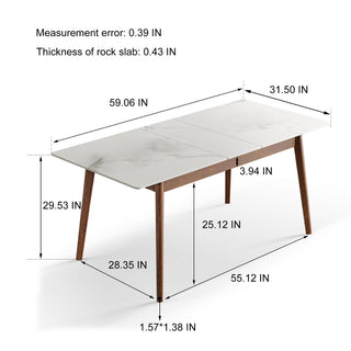 Sunvega Solid Oak Extendable Round Corner Dining Table for 6-8 People