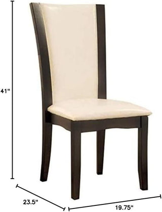 Sunvega Contemporary Dark Cherry Brown Leatherette Cushion Side Chairs Set Of 2