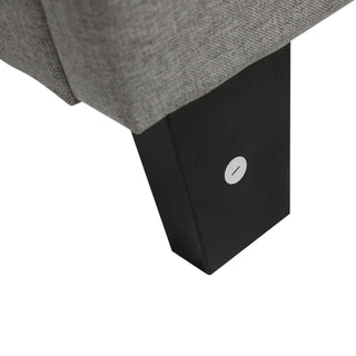 Sunvega King Size Upholstered Platform Bed with Button Tufted Linen Headboard
