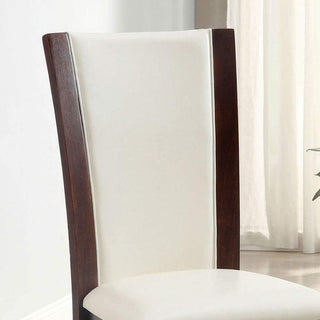 Sunvega Contemporary Dark Cherry Brown Leatherette Cushion Side Chairs Set Of 2