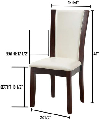 Sunvega Contemporary Dark Cherry Brown Leatherette Cushion Side Chairs Set Of 2