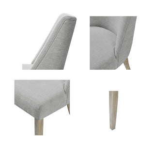 Sunvega High Back Upholstered Dining Chairs with Solid Wood Legs Set of 2