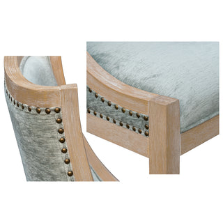 Sunvega Transitional Upholstered Dining Chair with Exposed Wood Frame and Nailhead Trim