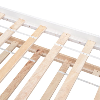 Sunvega Twin Bed Frame with Trundle and Headboard for Small Bedroom Space Saving