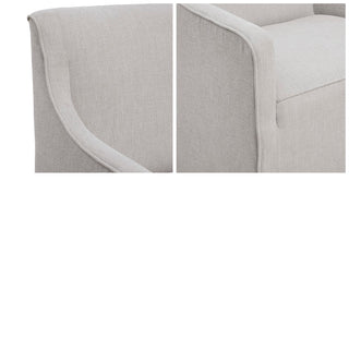 Sunvega Classic Slipcovered Dining Arm Chair with Hidden Casters and Piping Detail