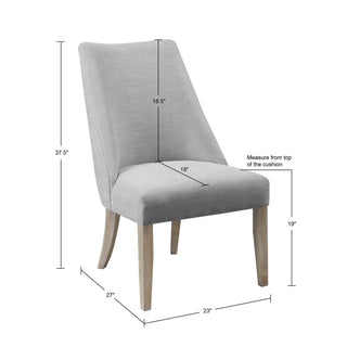 Sunvega High Back Upholstered Dining Chairs with Solid Wood Legs Set of 2