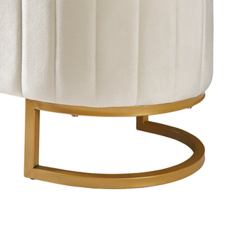 Sunvega Elegant Upholstered Velvet Storage Ottoman with Button-Tufted Design and Metal Legs