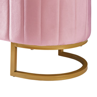 Sunvega Elegant Upholstered Velvet Storage Ottoman with Button-Tufted Design and Metal Legs