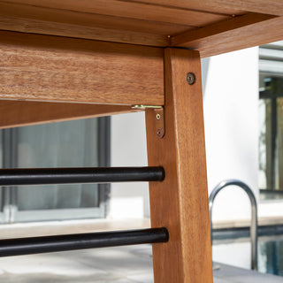 Sunvega Honey Eucalyptus Wooden Outdoor Dining Stool with Weather Resistant Finish