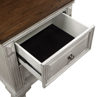 Sunvega Traditional Two-Tone Nightstand with 2 Dovetail Drawers and Wood Top