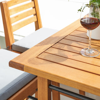 Sunvega Honey Eucalyptus Wooden Outdoor Dining Stool with Weather Resistant Finish