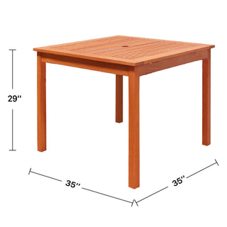 Sunvega Honey Eucalyptus Wooden Outdoor Dining Stool with Weather Resistant Finish