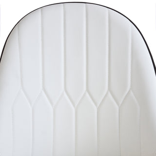 Sunvega Modern PU Leather Dining Chair with Solid Wood Legs and Ergonomic Seat