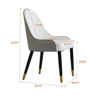 Sunvega Modern PU Leather Dining Chair with Solid Wood Legs and Ergonomic Seat