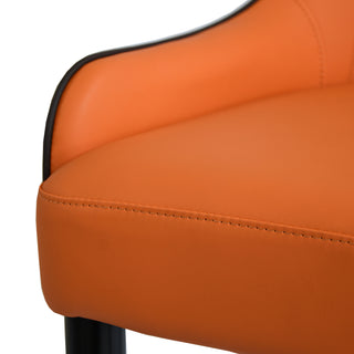 Sunvega Modern PU Leather Dining Chair with Solid Wood Legs and Ergonomic Seat