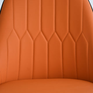 Sunvega Modern PU Leather Dining Chair with Solid Wood Legs and Ergonomic Seat