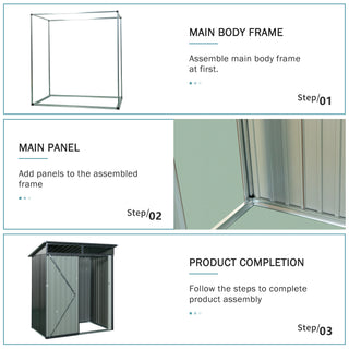 Sunvega 5x3ft Outdoor Metal Storage Shed with Transparent Endurance Plate