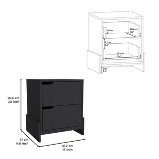 Sunvega Classic White Nightstand with Spacious Drawer and Open Shelf for Bedroom