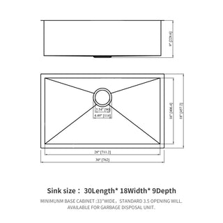 Sunvega 32x19 Inch Undermount Kitchen Sink with Superior Drainage and Soundproofing