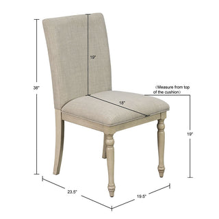 Sunvega Set of 2 Upholstered Farmhouse Dining Chairs with Turned Wood Legs