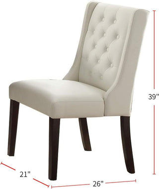 Sunvega Modern Wingback Dining Chairs with Ash Black Polyfiber Upholstery and Dark Espresso Frame