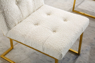 Sunvega Modern Velvet Dining Chair Set of 2 with Tufted Design and Gold Base