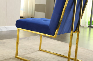 Sunvega Modern Velvet Dining Chair Set of 2 with Tufted Design and Gold Base
