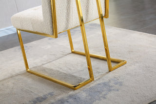 Sunvega Modern Velvet Dining Chair Set of 2 with Tufted Design and Gold Base