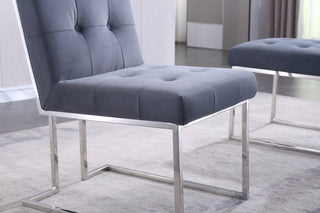 Sunvega Modern Velvet Dining Chair Set of 2 with Tufted Design and Gold Base