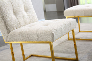 Sunvega Modern Velvet Dining Chair Set of 2 with Tufted Design and Gold Base