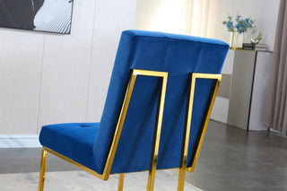 Sunvega Modern Velvet Dining Chair Set of 2 with Tufted Design and Gold Base