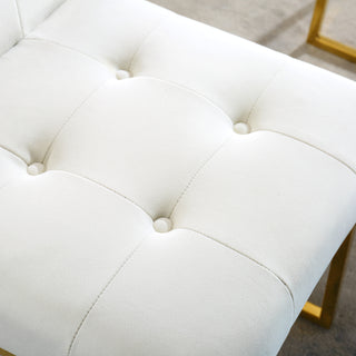 Sunvega Modern Velvet Dining Chair Set of 2 with Tufted Design and Gold Base