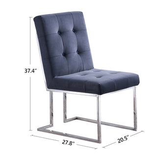 Sunvega Modern Velvet Dining Chair Set of 2 with Tufted Design and Gold Base