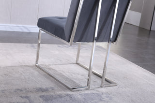 Sunvega Modern Velvet Dining Chair Set of 2 with Tufted Design and Gold Base