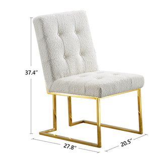 Sunvega Modern Velvet Dining Chair Set of 2 with Tufted Design and Gold Base