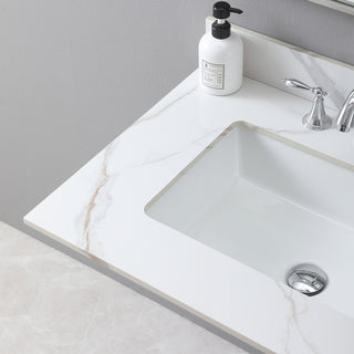 Sunvega Sintered Stone Vanity Top with Ceramic Undermount Sink and Backsplash