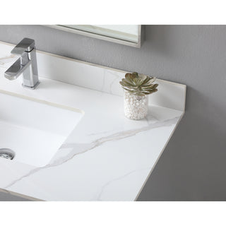 Sunvega 43x22 Inch Sintered Stone Vanity Top with Ceramic Sink and Backsplash