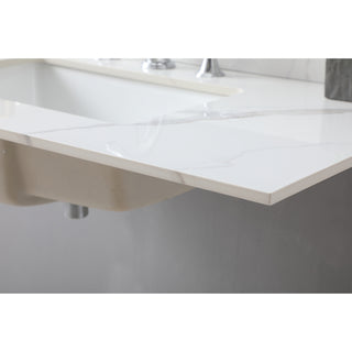 Sunvega 43x22 Inch Sintered Stone Vanity Top with Ceramic Sink and Backsplash